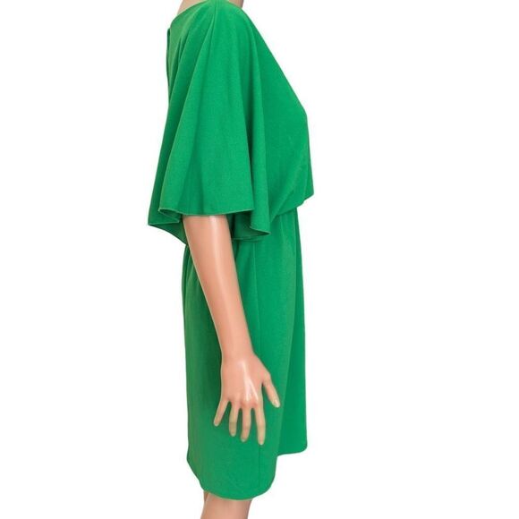 Marina green crepe shirt dress with elastic waist stretch size S NWT - Picture 3 of 10